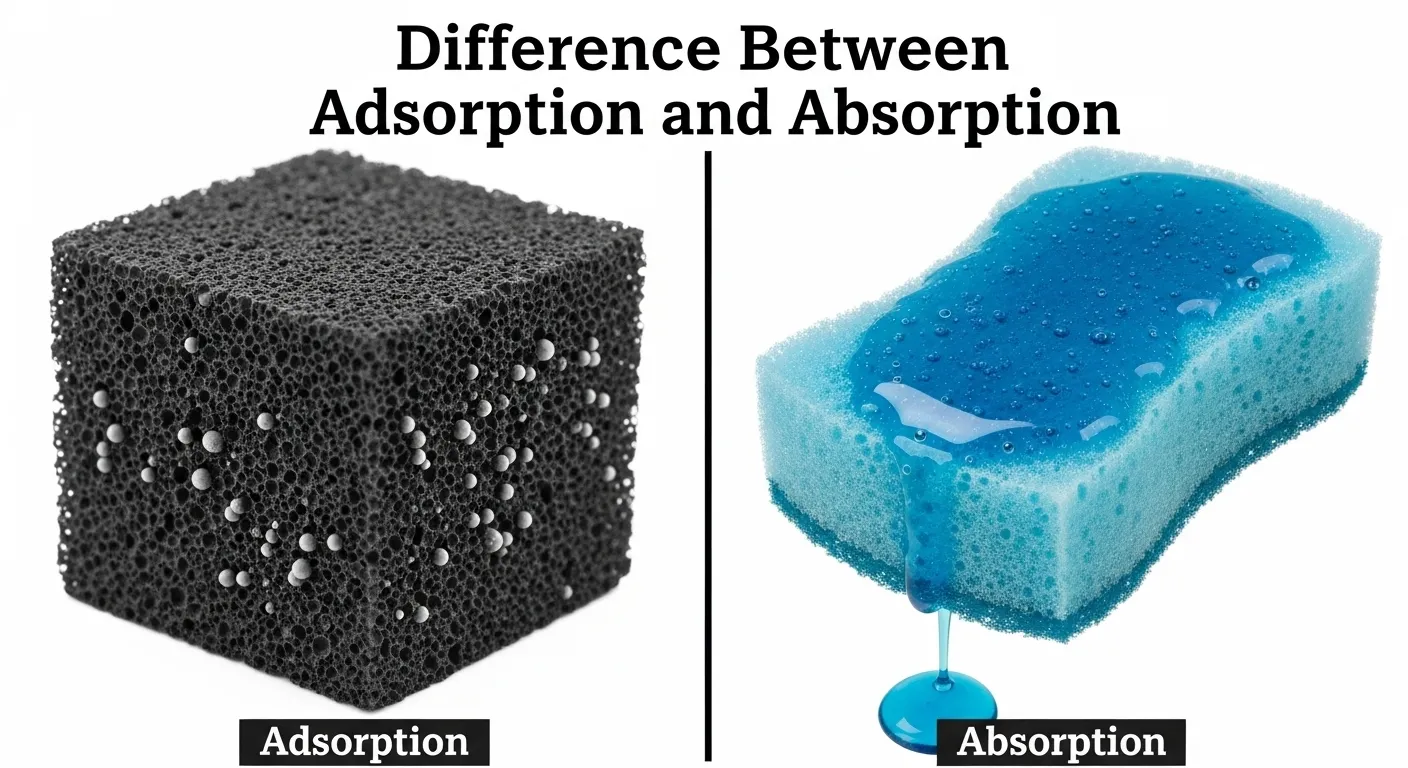 Difference Between Adsorption and Absorption