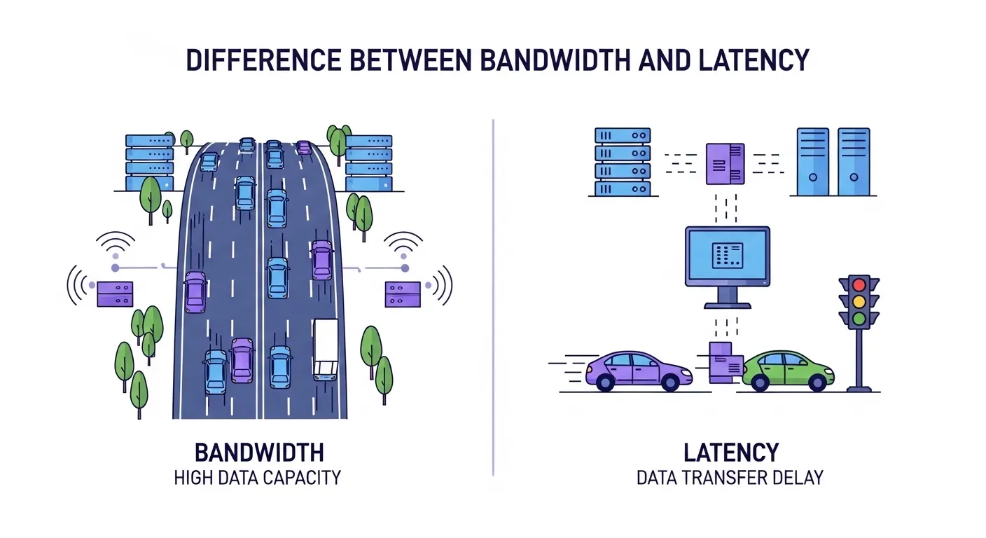 difference between bandwidth and latency