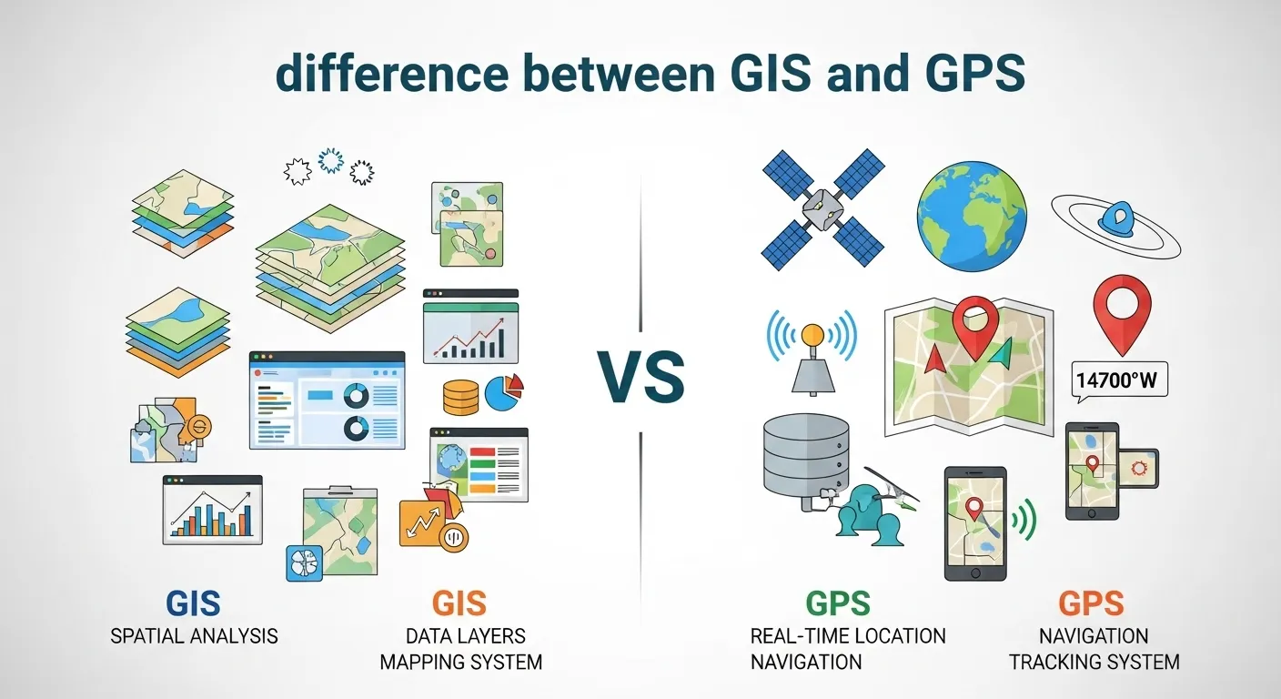 difference between gis and gps