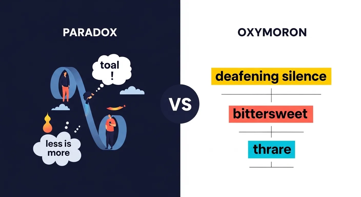 difference between paradox and oxymoron