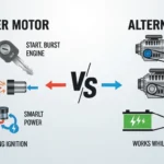 difference between starter and alternator