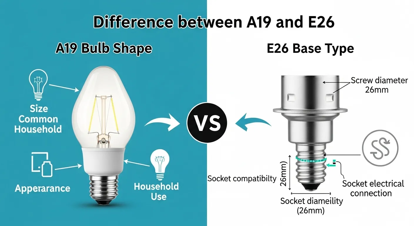 difference between a19 and e26