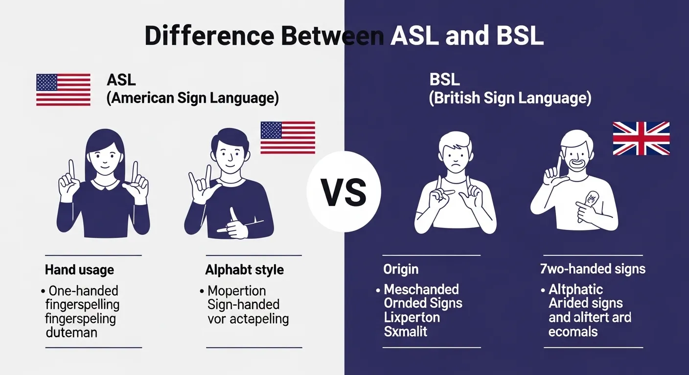 difference between asl and bsl