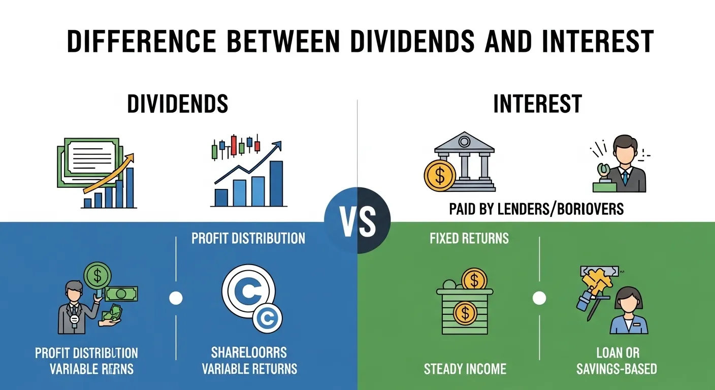 difference between dividends and interest