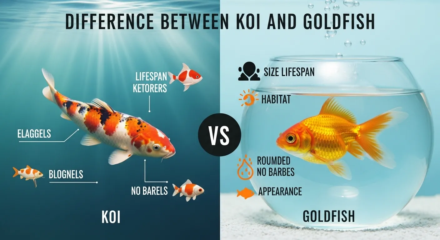 difference between koi and goldfish