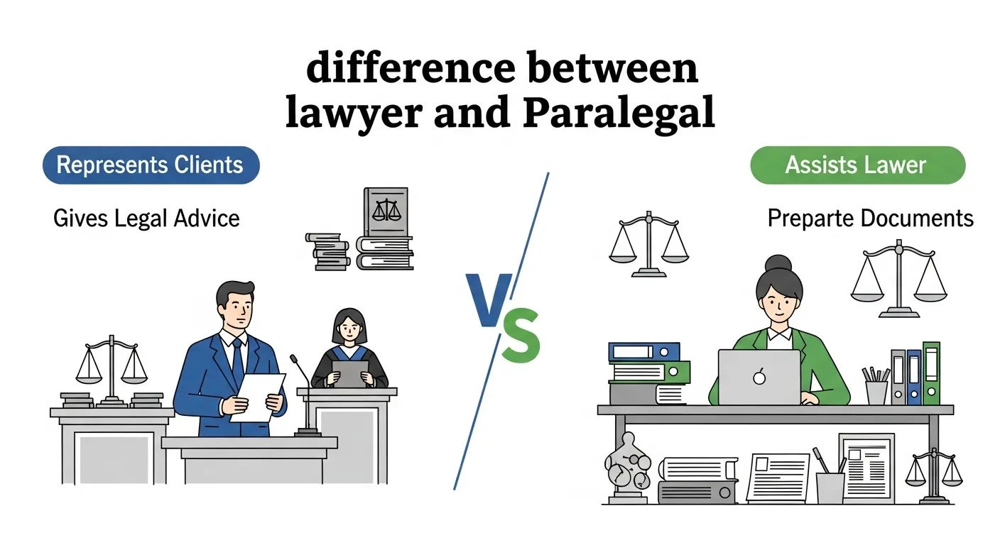 difference between lawyer and paralegal