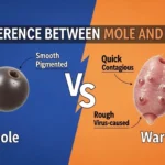 difference between mole and wart