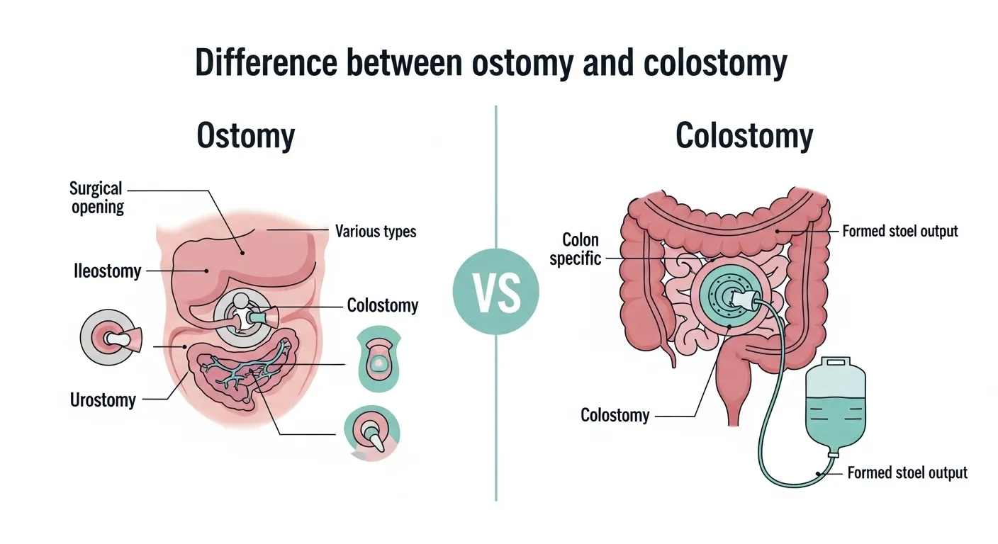 difference between ostomy and colostomy