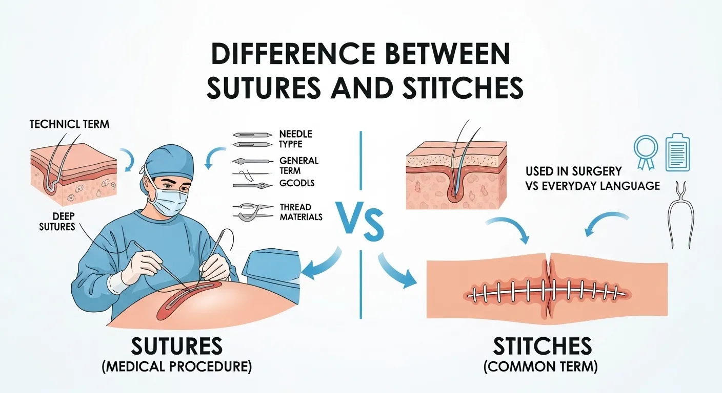 difference between sutures and stitches