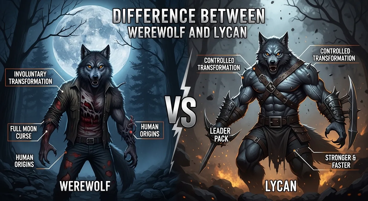 difference between werewolf and lycan