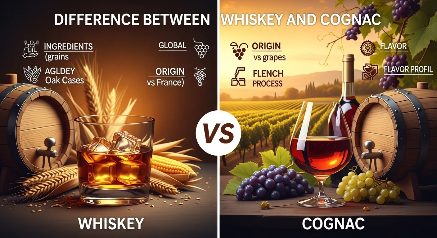 difference between whiskey and cognac