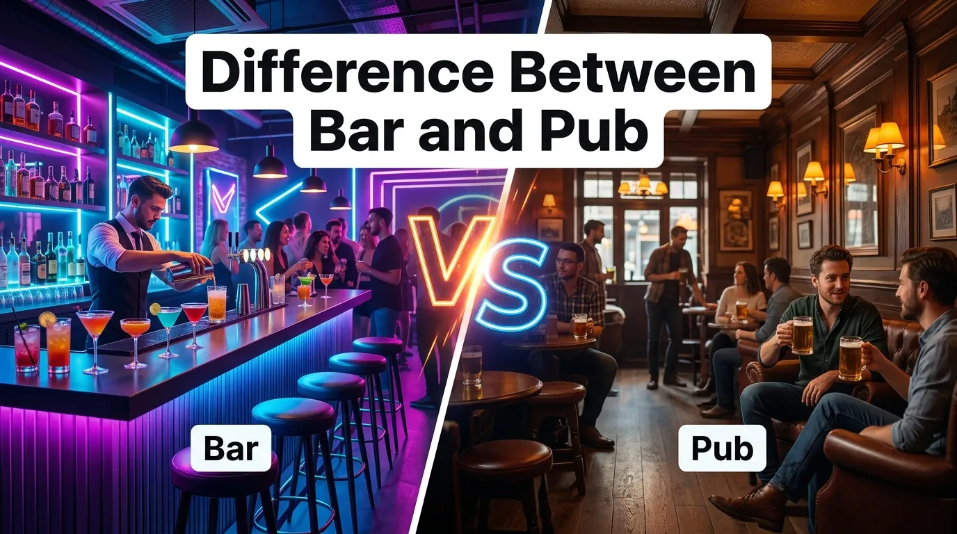 difference between bar and pub