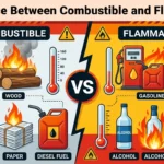 difference between combustible and flammable