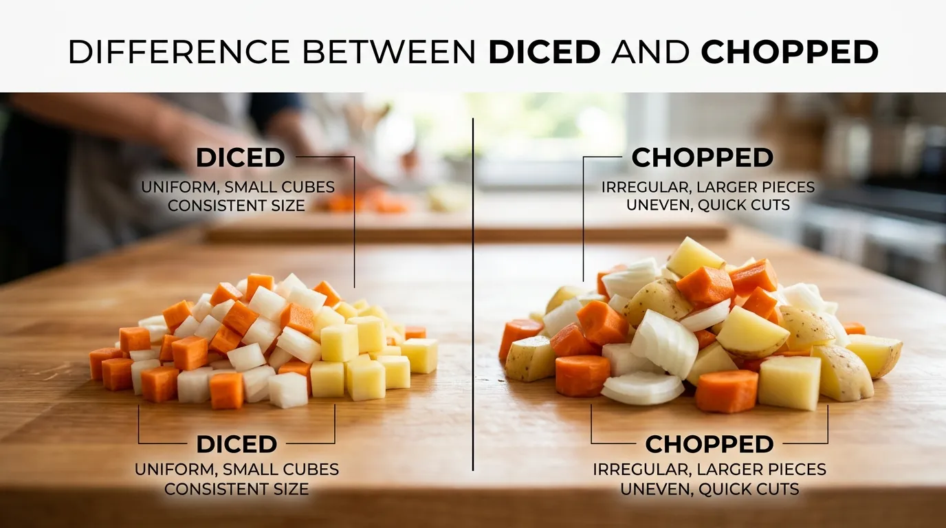 difference between diced and chopped