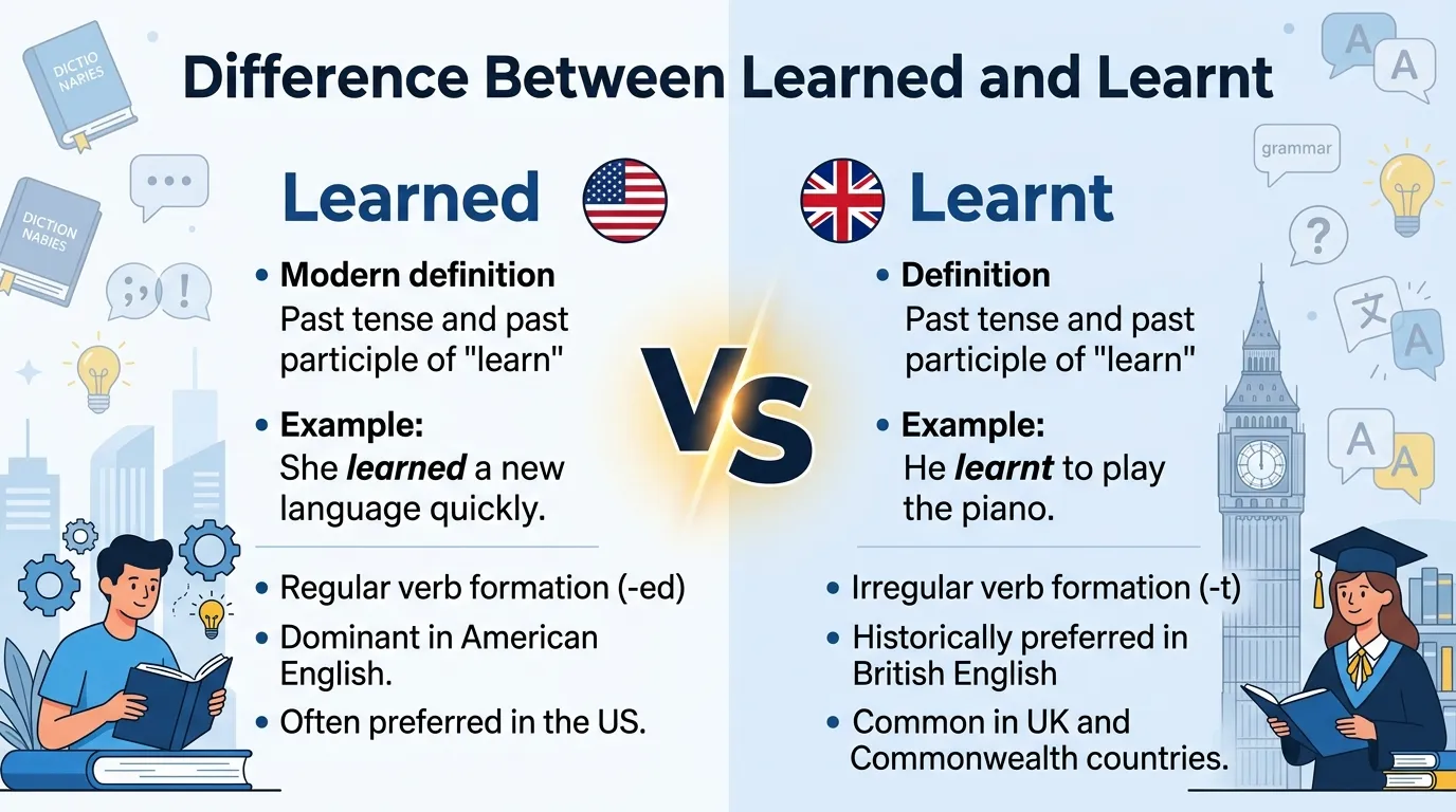 difference between learned and learnt