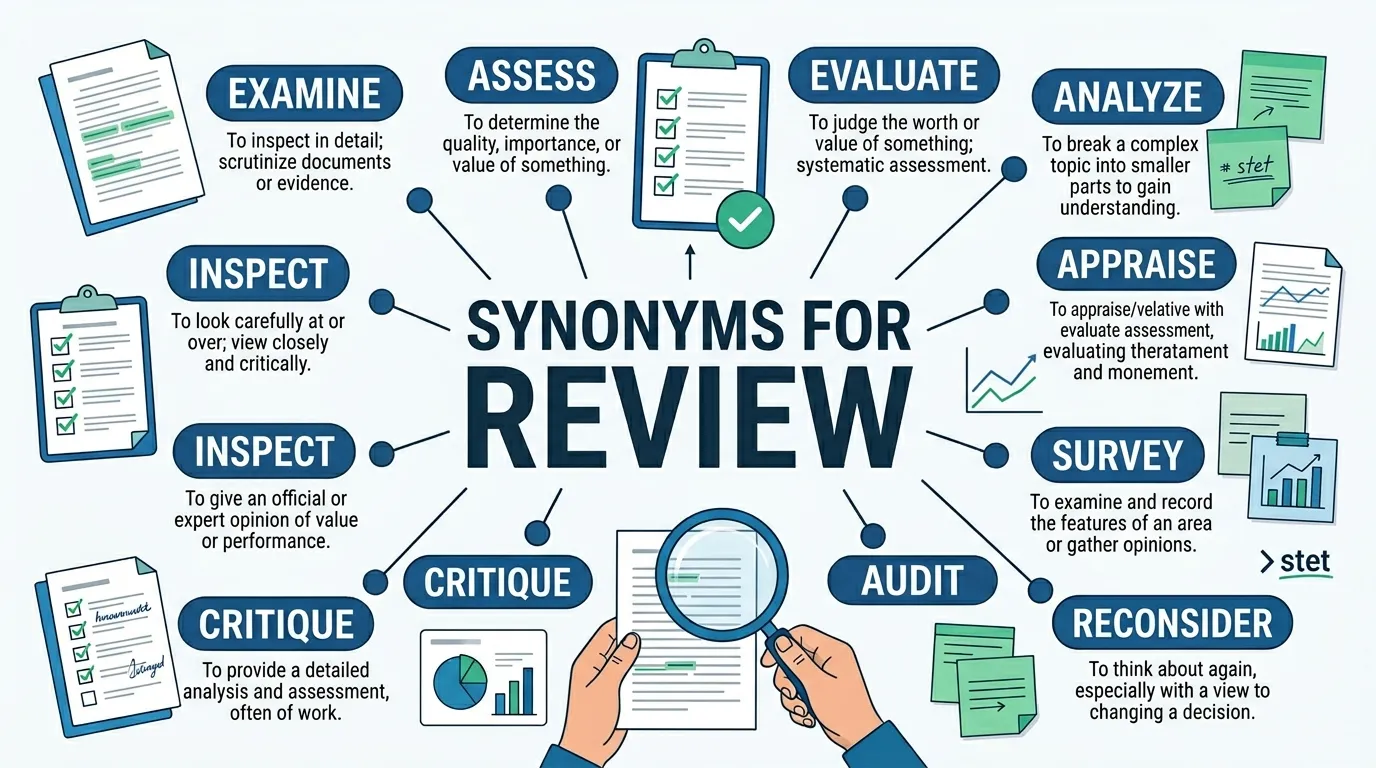 synonyms for review
